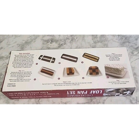 Baking Rectangle Checkerboard Loaf Cake Set Non Stick Pans 11” X 4” Bakeware - Picture 4 of 5